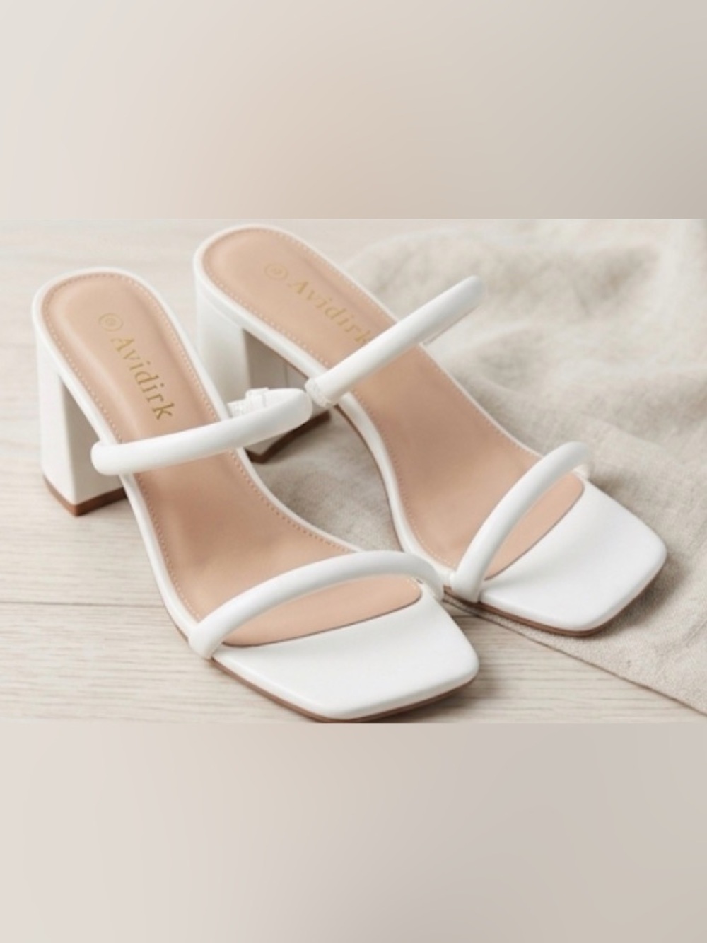White Strappy Block Heel Sandals